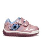 Geox Pantofi sport din piele ecologica cu inchidere velcro si model cu Stitch - Roz/Albastru