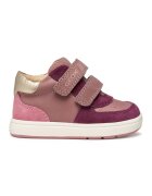 Geox Pantofi sport din piele intoarsa cu inchidere velcro - Violet/Roz prafuit