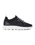 Geox Pantofi sport din plasa tricotata cu detaliu de piele - Negru stins