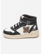 Geox Pantofi sport high-top cu velcro Washiba - Negru/Maro nisip/Alb murdar