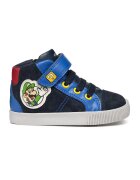 Geox Pantofi sport inalti cu detalii de piele intoarsa - Alb/Galben/Albastru
