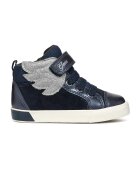 Geox Pantofi sport inalti cu detalii de piele intoarsa - Albastru inchis/Argintiu