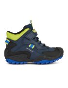 Geox Pantofi sport inalti cu garnituri din material textil - Negru/Verde lime/Bleumarin