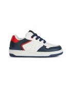 Geox Pantofi sport low-cut din piele ecologica - Rosu/Alb/Bleumarin