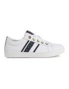 Geox Pantofi sport low-top de piele cu detalii contrastante Kathe - Alb/Bleumarin