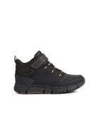 Geox Pantofi sport medii cu detalii de piele nabuc Flexyper - Negru/Galben