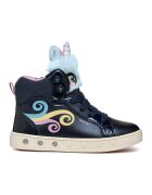 Geox Pantofi sport medii cu LED - Albastru deschis/Bleumarin