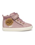 Geox Pantofi sport mid-cut cu inchidere velcro si garnituri din piele intoarsa - Maro/Roz prafuit