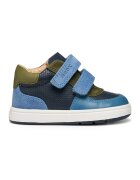 Geox Pantofi sport mid-cut din piele cu velcro - Albastru prafuit/Bleumarin