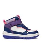 Geox Pantofi sport mid-high cu velco - Alb/Roz/Bleumarin