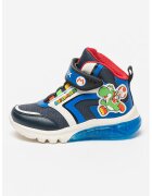 Geox Pantofi sport mid-high cu velcro Ciberdron - Albastru royal/Alb optic/Bleumarin