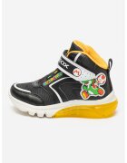 Geox Pantofi sport mid-high cu velcro Ciberdron - Negru/Galben sofran/Alb optic