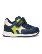 Geox Pantofi sport Rishon cu inchidere velcro - Verde lime/Bleumarin