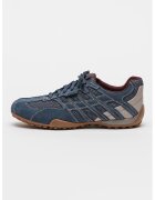 Geox Pantofi sport Snake cu garnituri din piele intoarsa - Gri deschis/Albastru lavanda