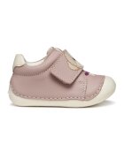 Geox Pantofi sport Tutim din piele cu inchidere velcro - Bej/Roz prafuit