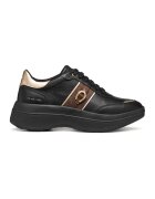 Geox Pantofi sport wedge de piele - Negru/Maro