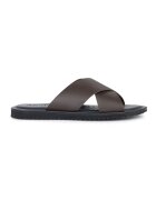 Geox Papuci de piele - Maro inchis