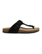 Geox Papuci flip-flop din piele cu catarama - Negru