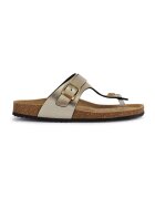 Geox Papuci flip-flop din piele ecologica cu catarama - Auriu
