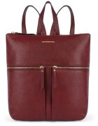 Geox Rucsac din piele cu buzunare cu fermoar Irenie - Visiniu
