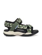 Geox Sandale cu inchidere velcro Borrealis - Negru/Verde feriga