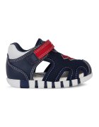 Geox Sandale cu inchidere velcro si decupaje - Rosu/Bleumarin