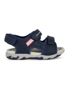 Geox Sandale cu inchidere velcro si detalii din piele - Bleumarin