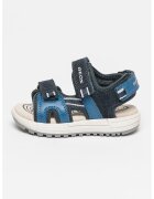 Geox Sandale cu insertii de piele intoarsa Alben - Negru/Gri deschis/Albastru inchis