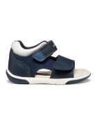 Geox Sandale cu velcro de piele ecologica - Alb/Bleumarin