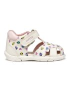 Geox Sandale cu velcro de piele ecologica cu model - Alb/Multicolor