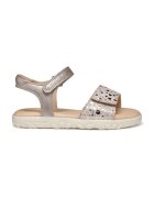 Geox Sandale cu velcro si detalii de piele - Auriu/Auriu rose