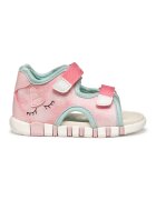Geox Sandale cu velcro si detalii grafice - Alb/Roz deschis