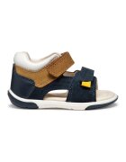 Geox Sandale cu velcro si garnituri de piele intoarsa - Caramel/Bleumarin