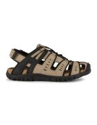 Geox Sandale cu velcro si logo - Negru/Maro taupe