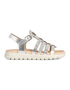 Geox Sandale de piele cu barete multiple Soleima - Argintiu