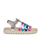 Geox Sandale de piele cu barete multiple Soleima - Multicolor
