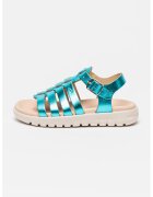 Geox Sandale de piele cu barete multiple Soleima - Verde persan