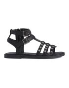 Geox Sandale de piele ecoclogica cu tinte - Negru