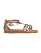 Geox Sandale de piele ecologica cu aspect metalizat - Auriu rose