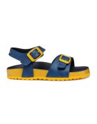 Geox Sandale de piele ecologica cu catarama - Galben/Albastru petrol