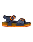 Geox Sandale de piele ecologica cu catarama - Portocaliu/Bleumarin