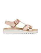 Geox Sandale de piele ecologica cu catarama - Roz pastel/Auriu rose