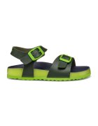 Geox Sandale de piele ecologica cu catarama - Verde lime/Verde feriga