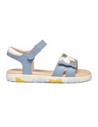 Geox Sandale de piele ecologica cu imprimeu - Alb/Albastru pastel