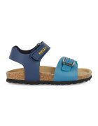 Geox Sandale de piele ecologica cu segment cu catarama Chalki - Albastru