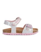 Geox Sandale de piele ecologica cu unicorn - Roz prafuit/Albastru