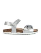 Geox Sandale de piele ecologica cu velcro Adriel - Argintiu