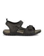 Geox Sandale de piele ecologica cu velcro - Negru