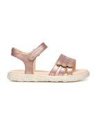 Geox Sandale de piele ecologica cu velcro - Roz