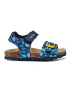 Geox Sandale de piele ecologica cu velcro si model - Galben/Bleumarin